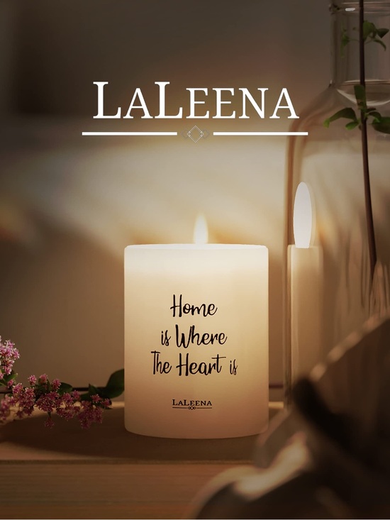 LaLeena Other - LaLeena "Home is Where The Heart is" White Ocean Breeze Scented Pillar Candle